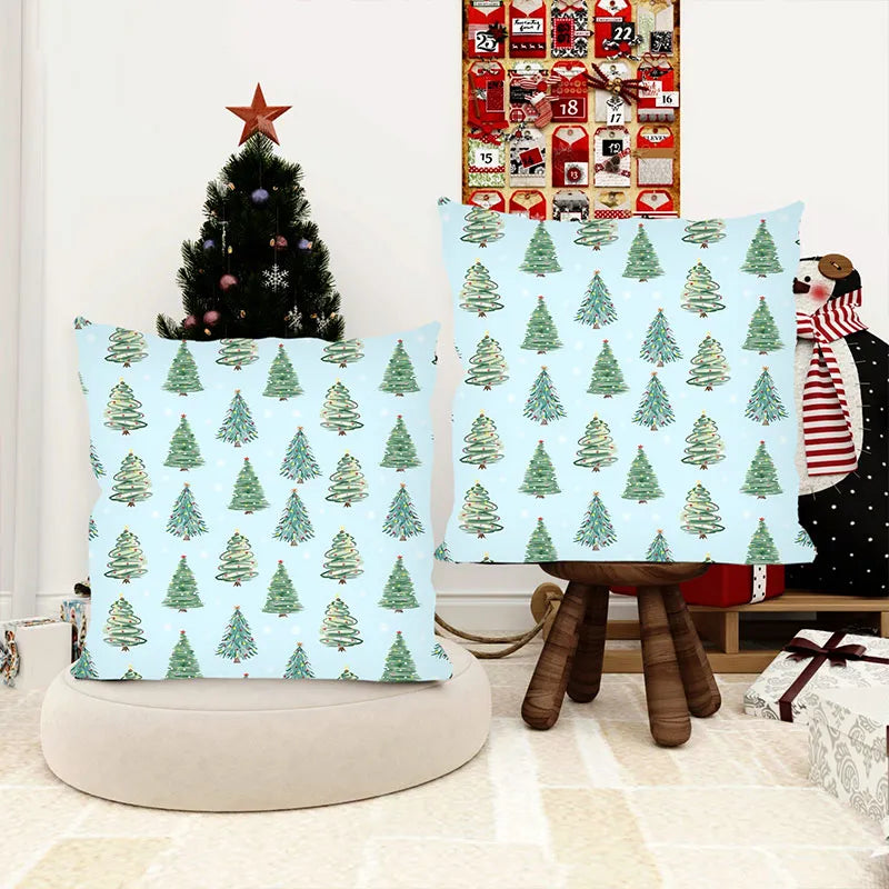 Christmas tree decoration pillow cover