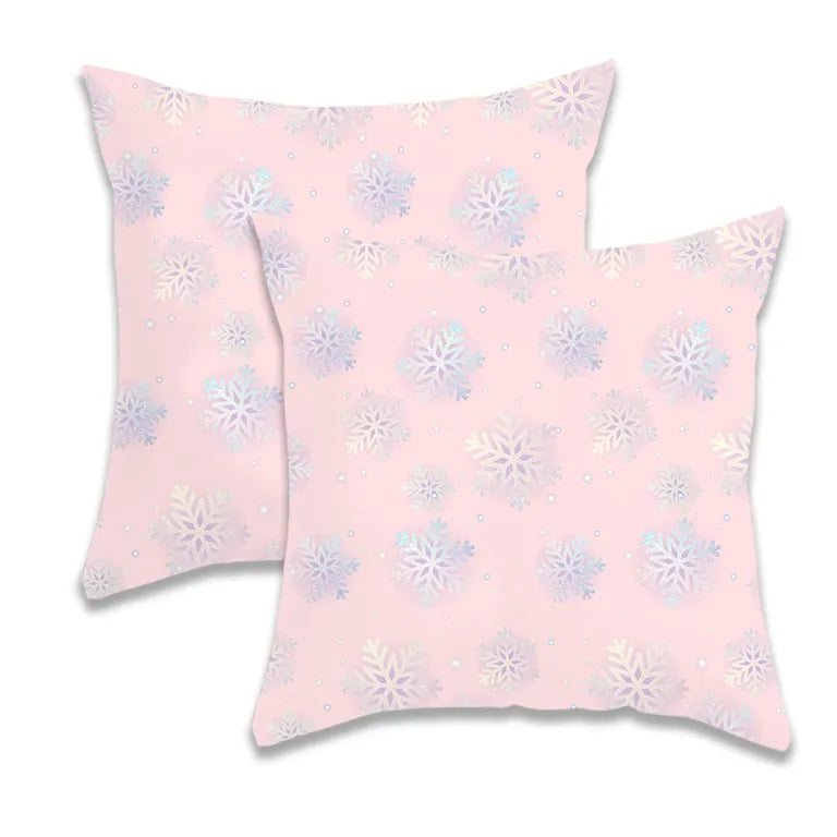 Gradient snowflake pillow case