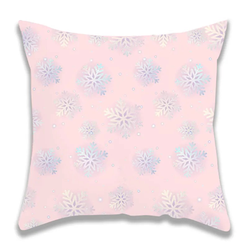 Gradient snowflake pillow case