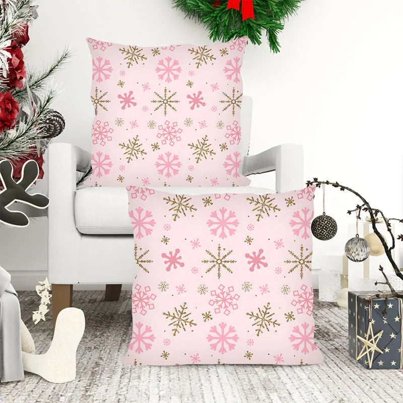 Pink personalized snowflake pillowcase