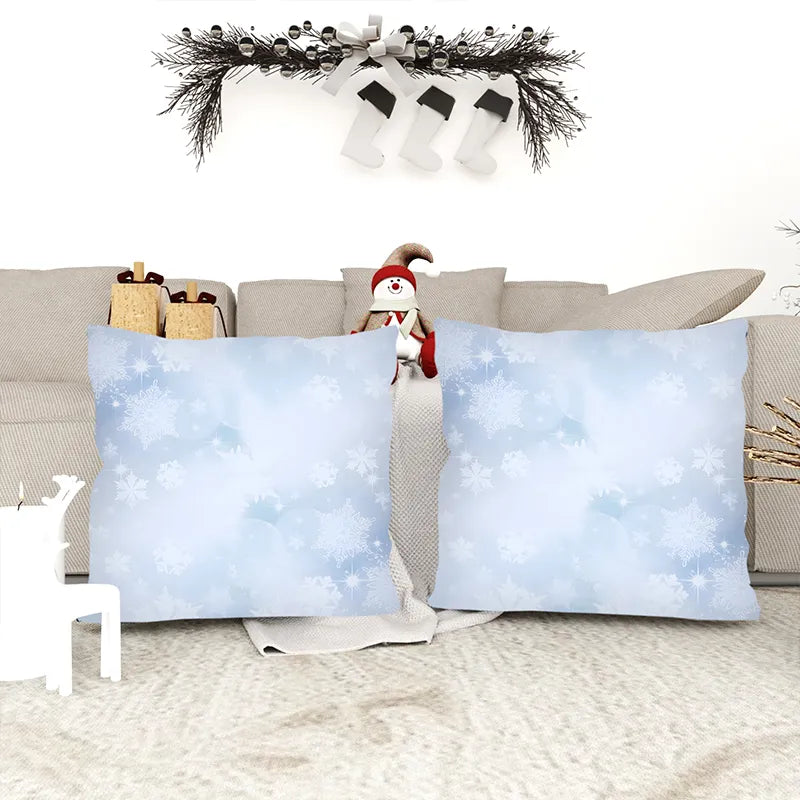 Light blue snowflake pillowcase
