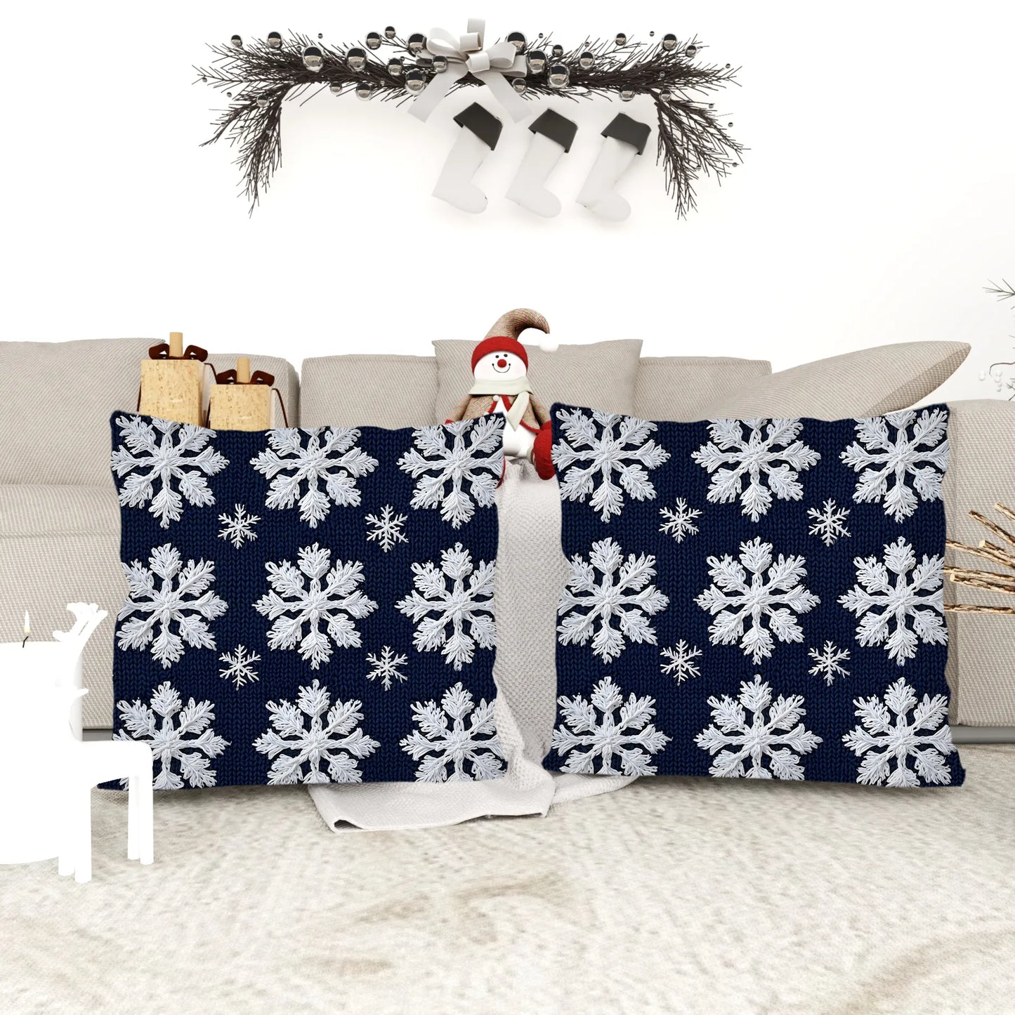 2-Pack contemporary velvet throw cushion covers