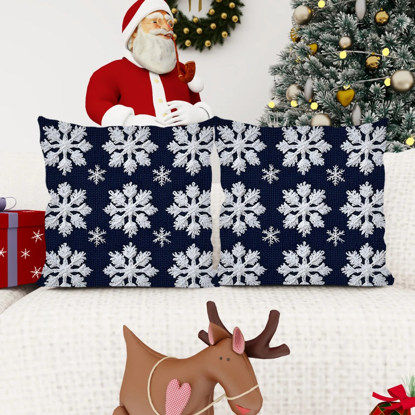 2-Pack contemporary velvet throw cushion covers