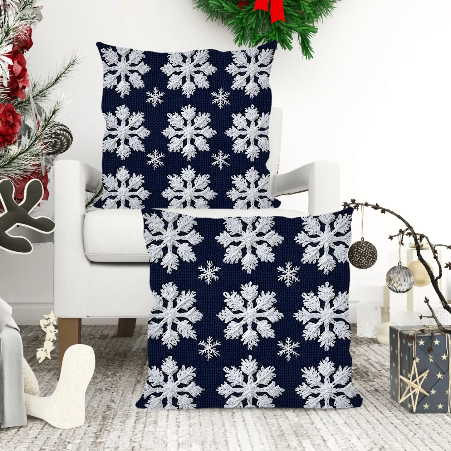 2-Pack contemporary velvet throw cushion covers