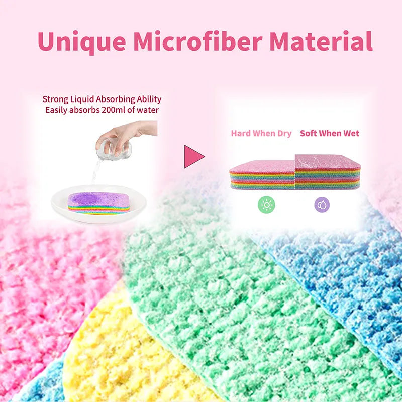 Rainbow non-scratch cleaning cloths