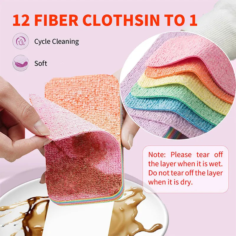 Rainbow non-scratch cleaning cloths