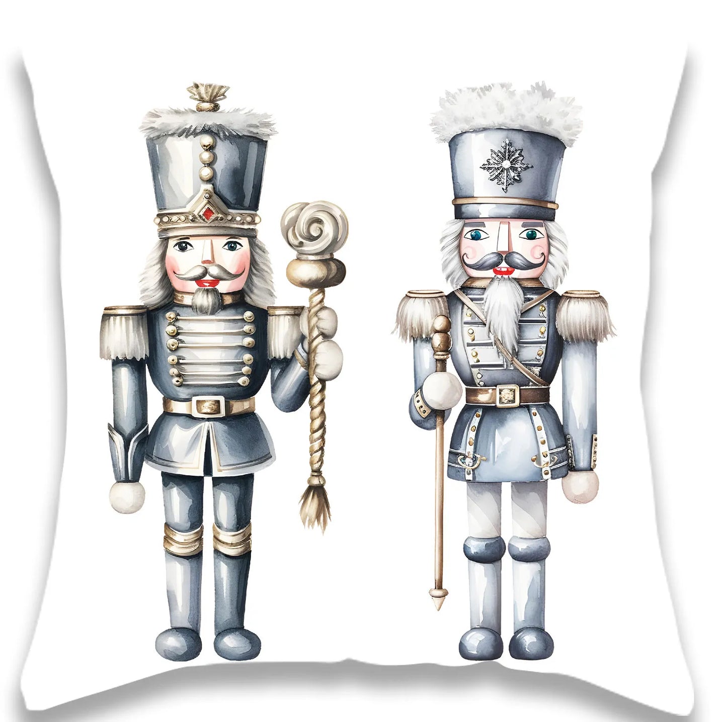 Christmas Bell Nutcracker Fireplace Pillow Cover