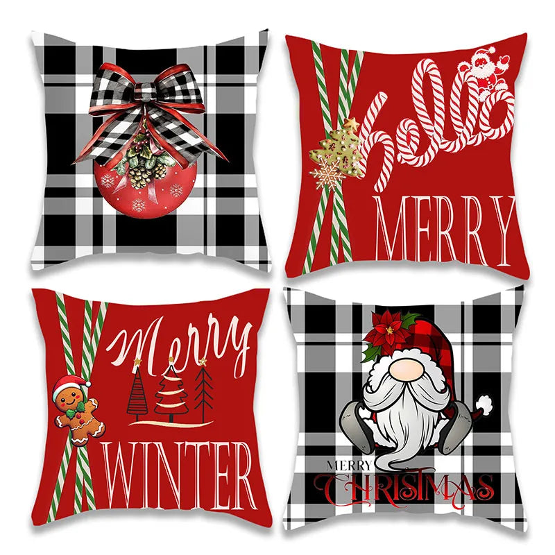 Christmas Word Throw Pillow Cover