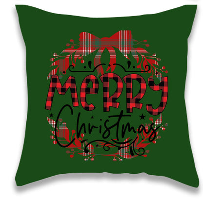 Christmas Red and Green Grid Pillow Cover