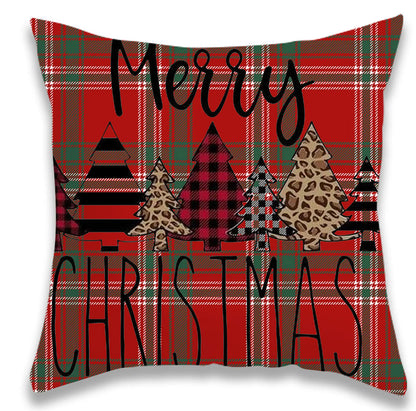 Christmas Red and Green Grid Pillow Cover