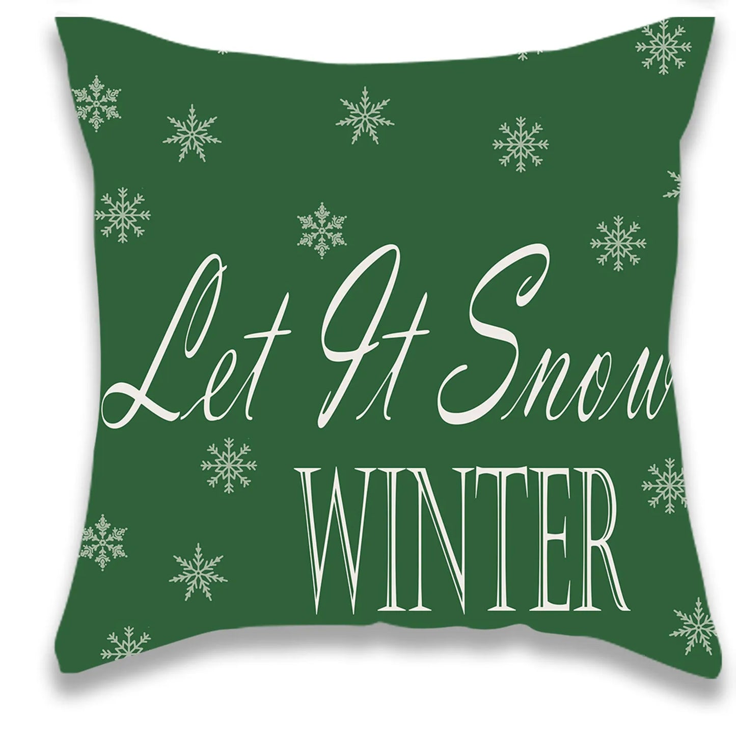 Green JOY Christmas Tree Pillow Cover