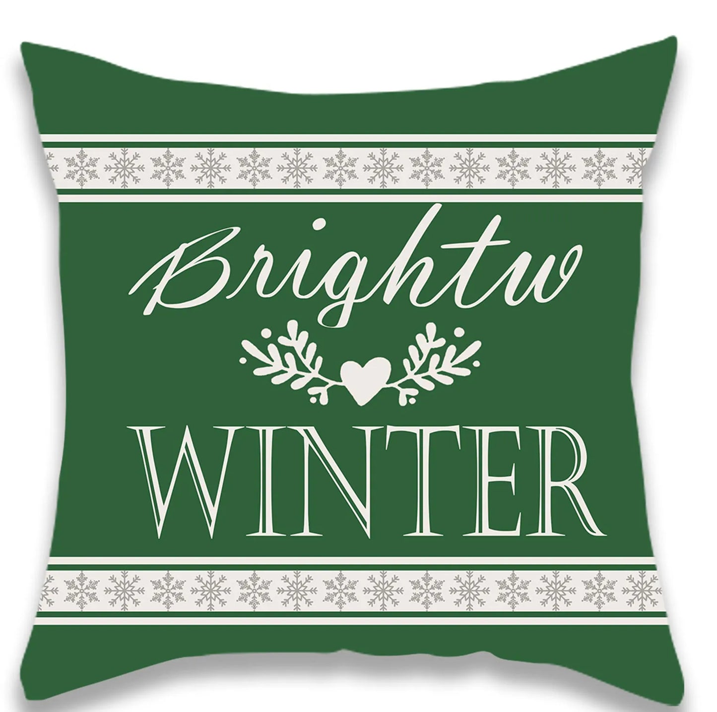 Green JOY Christmas Tree Pillow Cover