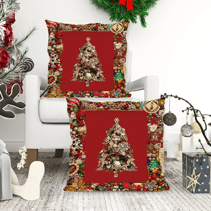 Traditional Style Christmas Tree Pillow Cover