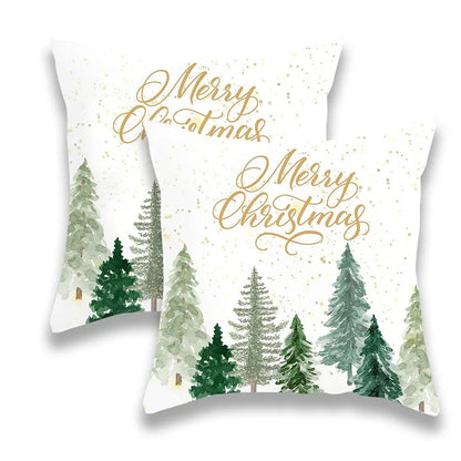 Watercolor Christmas Tree Pillow Cover