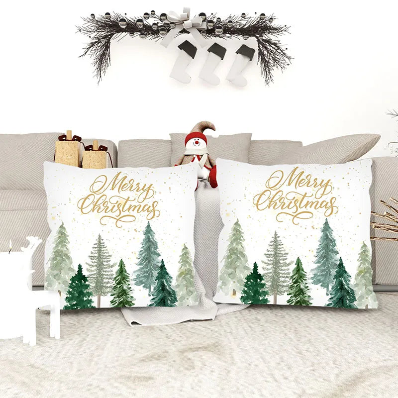 Watercolor Christmas Tree Pillow Cover