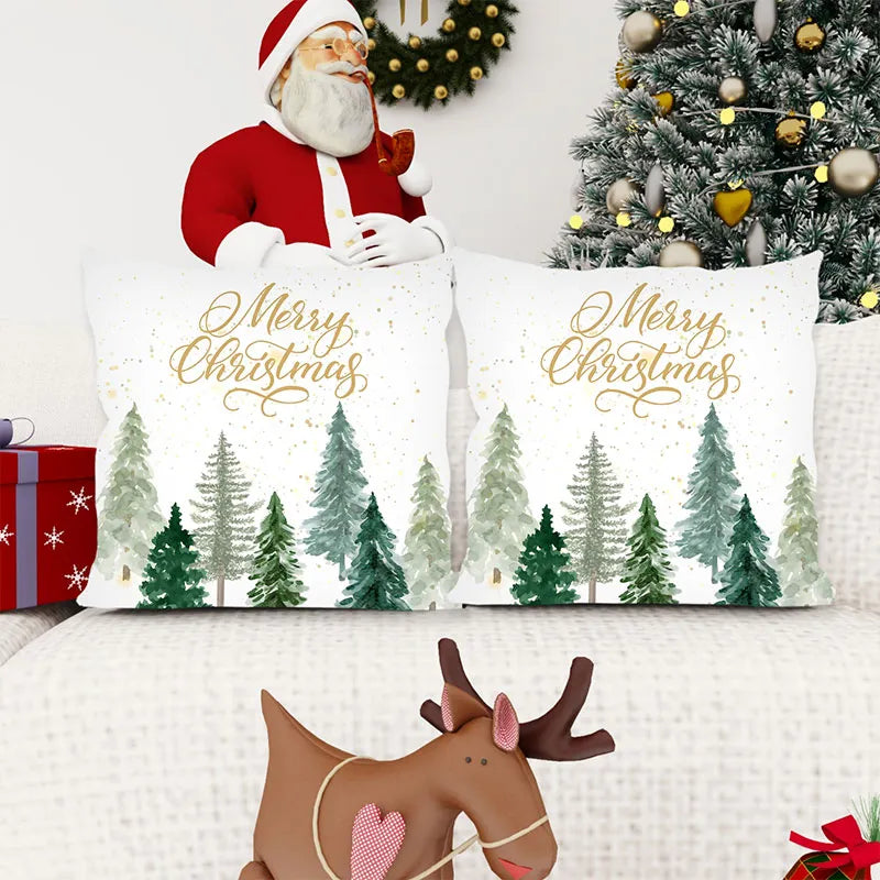 Watercolor Christmas Tree Pillow Cover