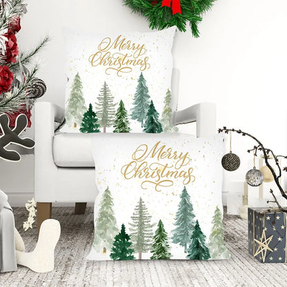 Watercolor Christmas Tree Pillow Cover