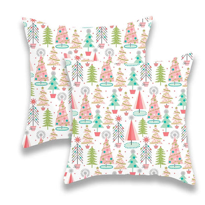 Christmas Colorful Christmas Tree Pillow Cover