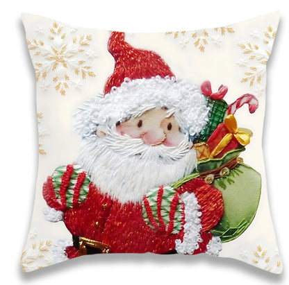 Christmas Winter Christmas Tree Snowman Pillow Cover