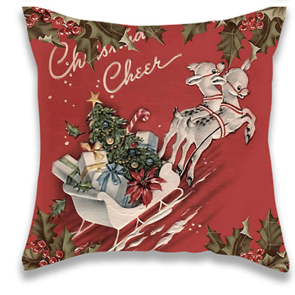 Christmas Retro Style Pillow Cover