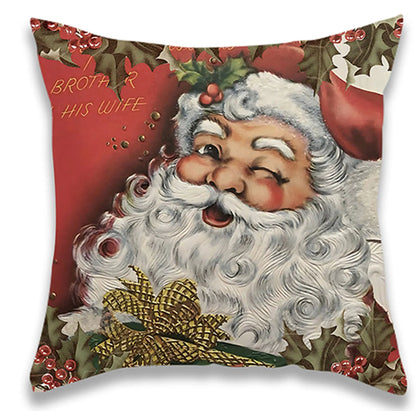 Christmas Retro Style Pillow Cover