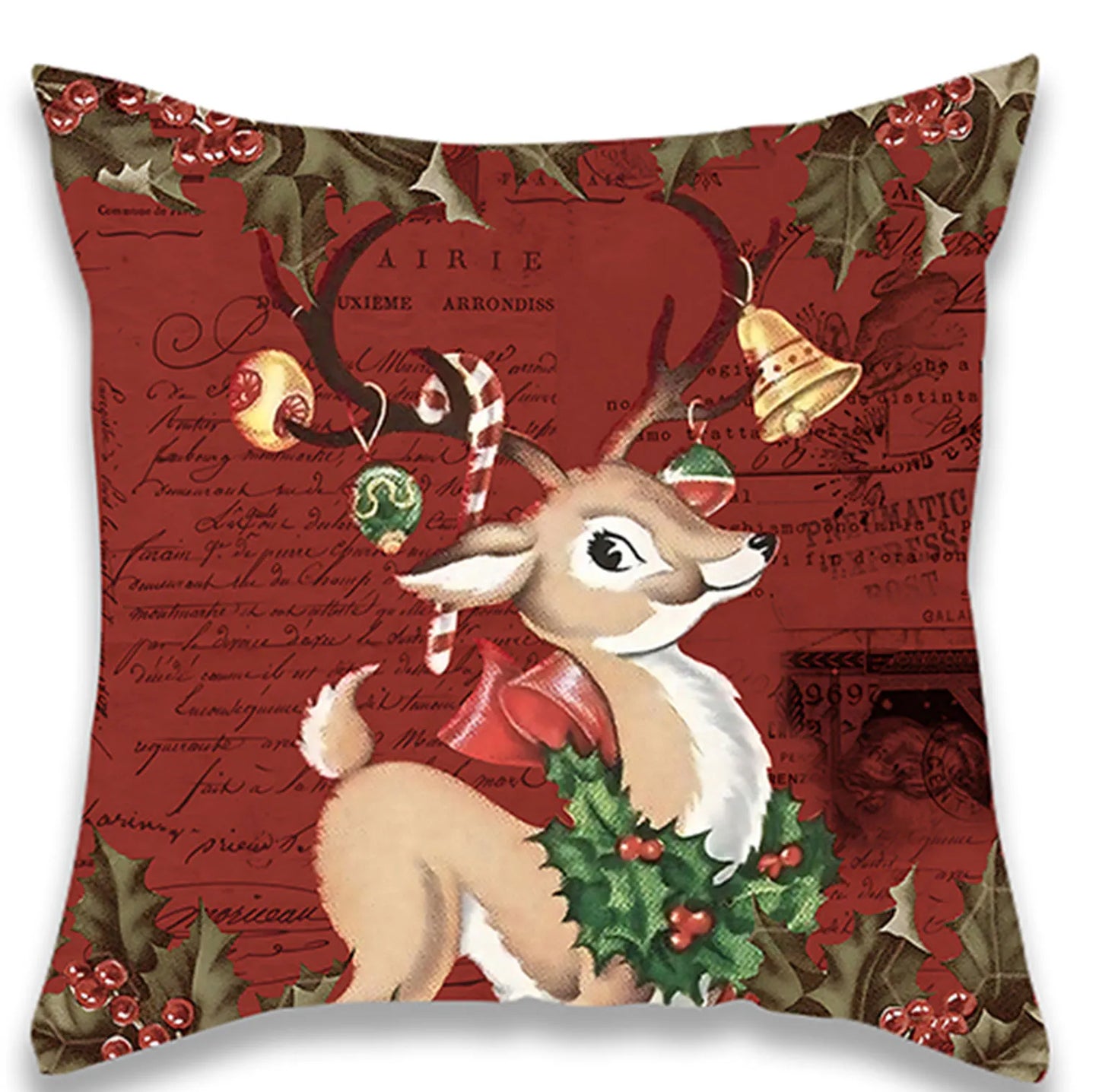 Christmas Retro Style Pillow Cover