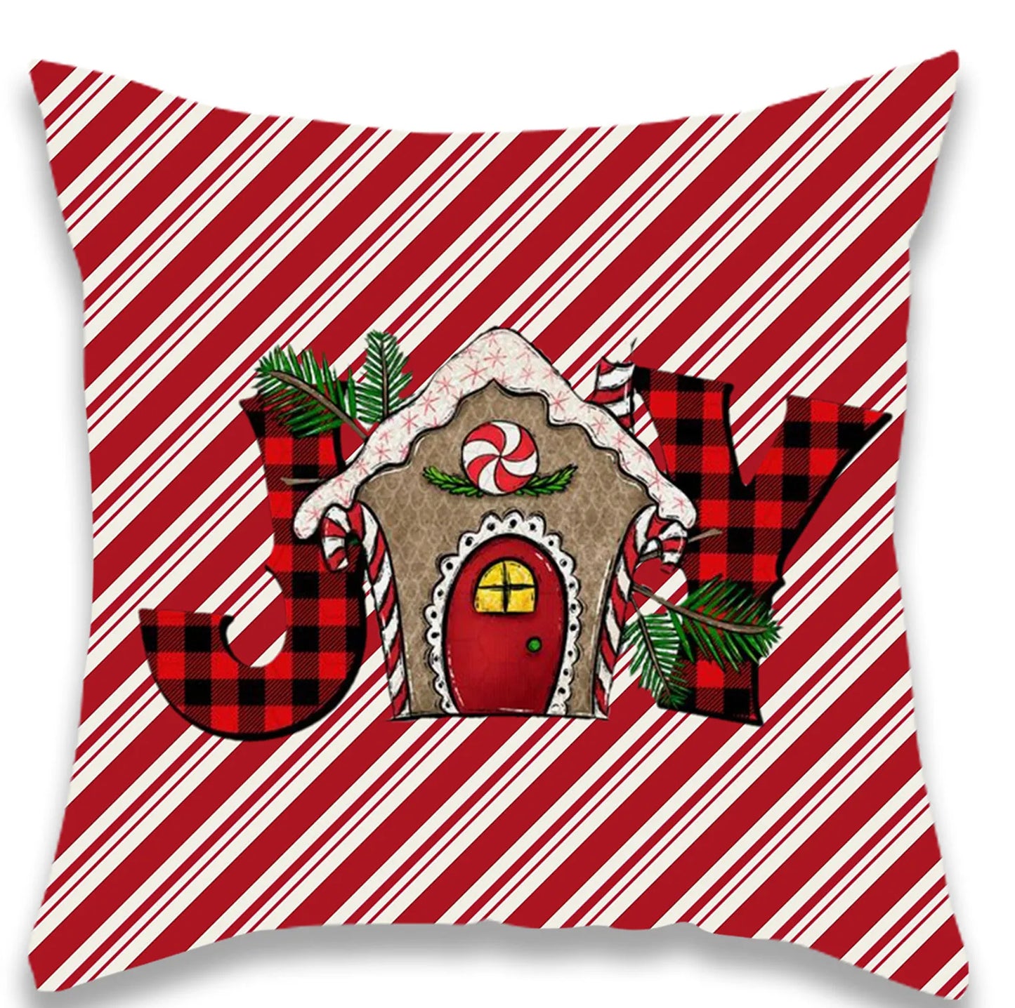 Christmas Red Gift Snowman Pillow Cover