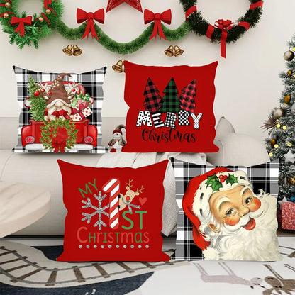 Christmas Red Festival Pillow Cover