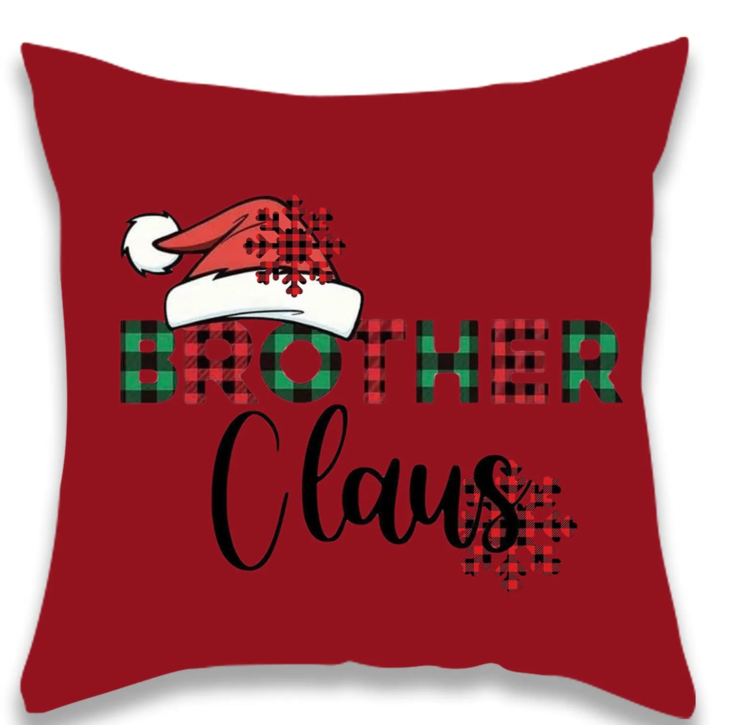 Christmas Red Plaid Deer Pillow Cover