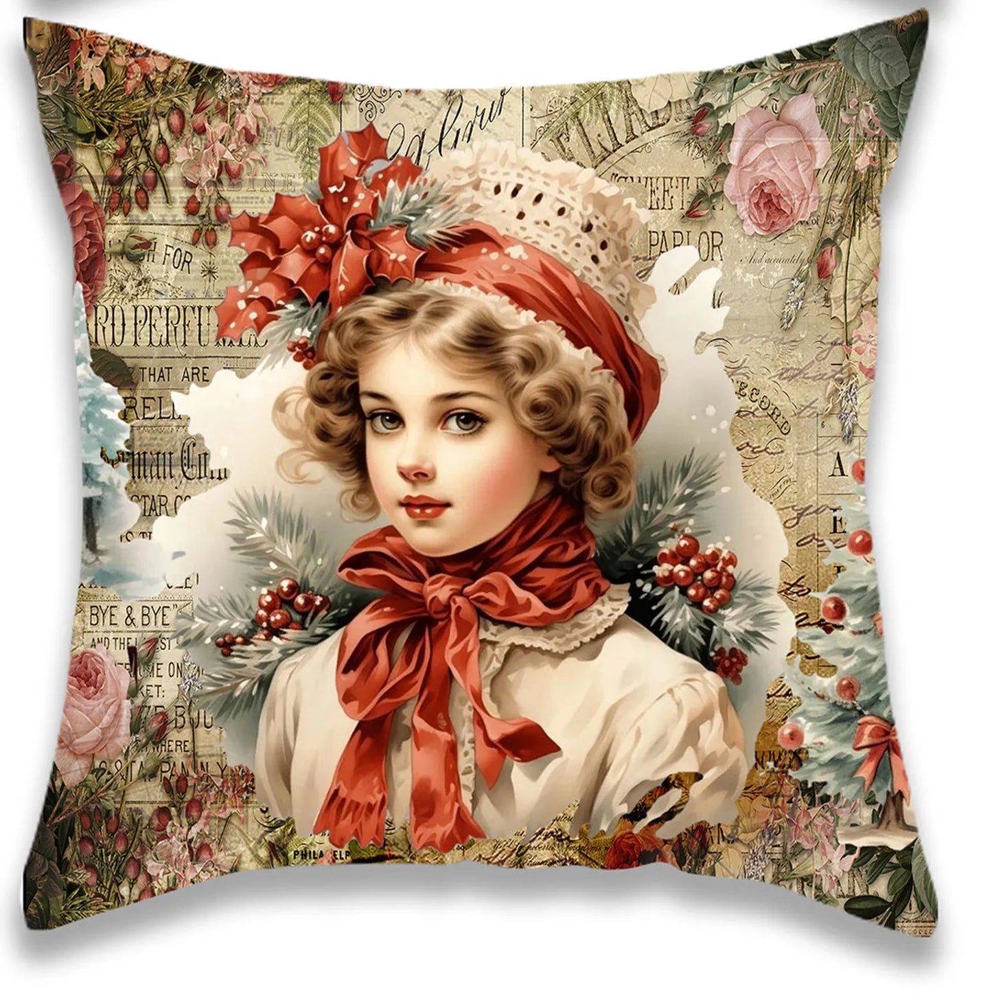 Christmas Victorian Pillow Cover