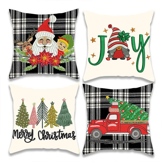 Christmas Plaid Pattern Pillow Cover