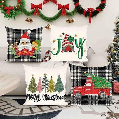 Christmas Plaid Pattern Pillow Cover