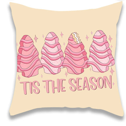 Christmas Pink Cartoon Pillow Cover