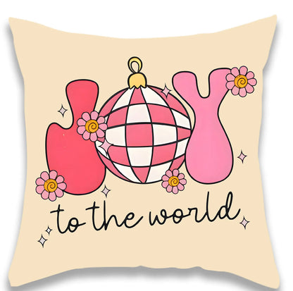 Christmas Pink Cartoon Pillow Cover