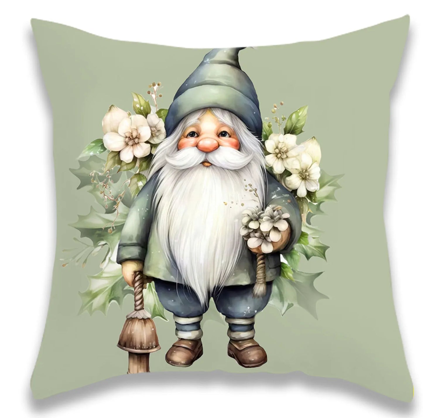 Christmas Santa Claus and Rabbit Pillow Cover