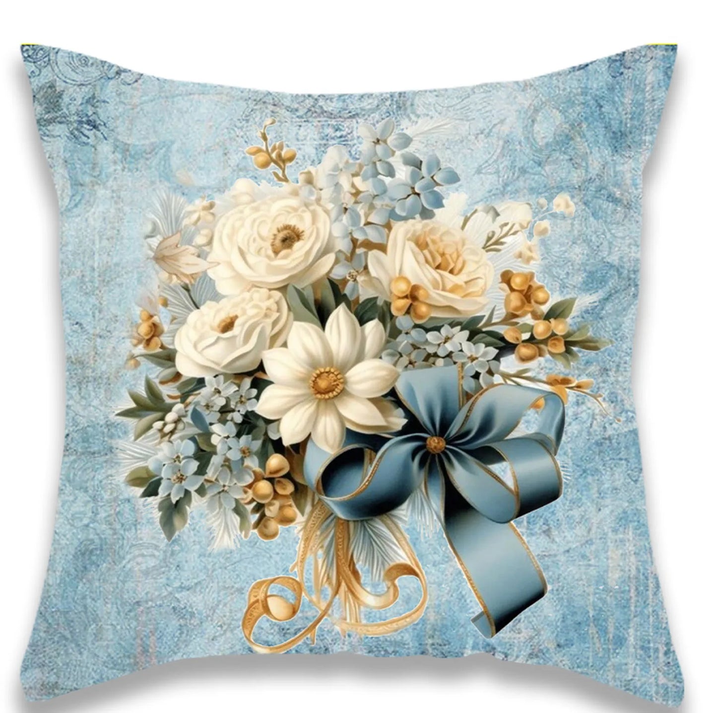 Christmas Blue and Animal Pillow Cover