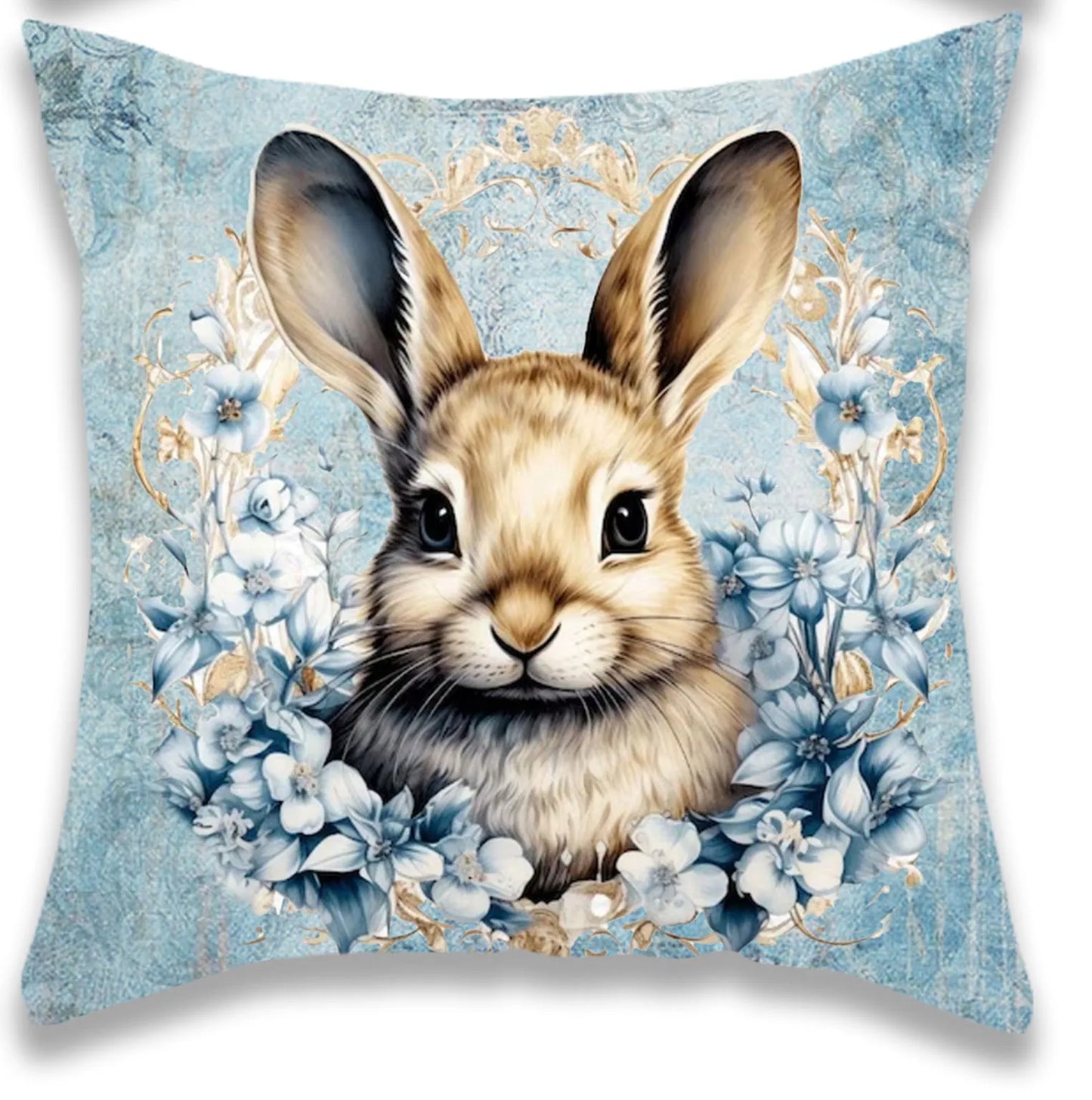 Christmas Blue and Animal Pillow Cover