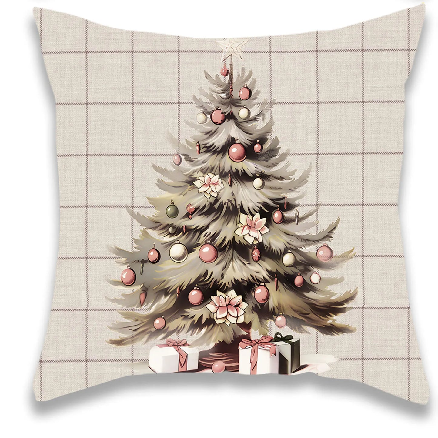 Christmas Snowman and Deer Pillow Cover