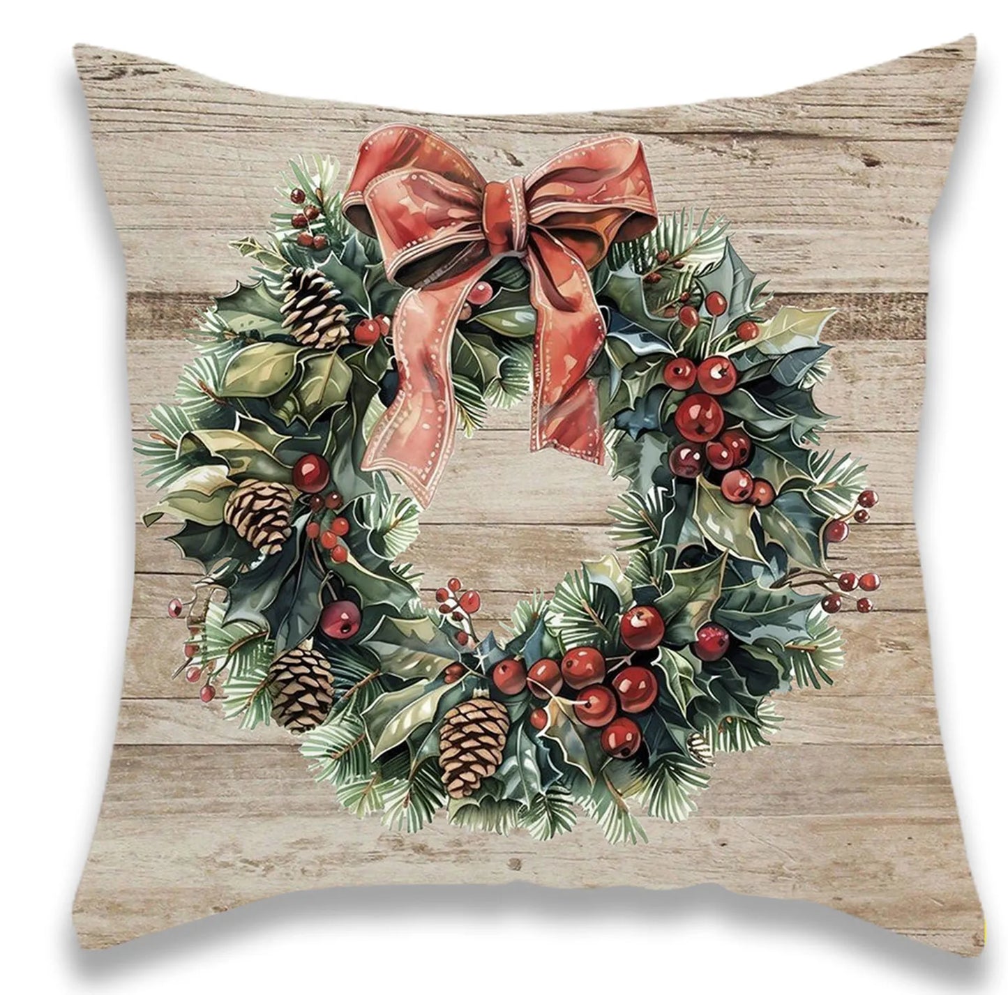 Christmas Vintage Wreath Pillowcase