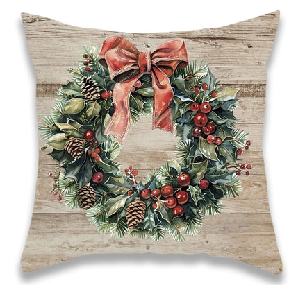 Christmas Vintage Wreath Pillowcase