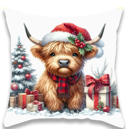 Christmas Cute Cow Pillow Cover