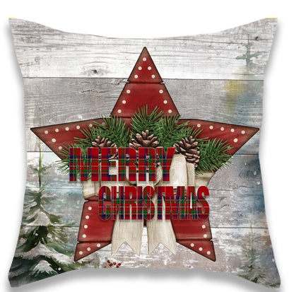 Christmas Retro Cow Pillow Cover