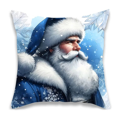 Christmas White Santa Claus Pillow Cover