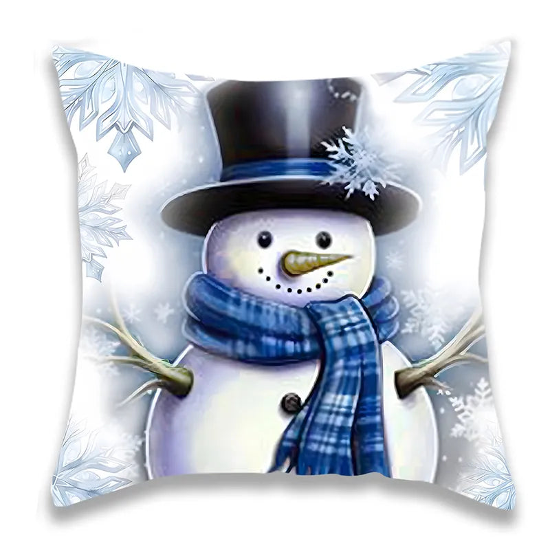 Christmas White Santa Claus Pillow Cover