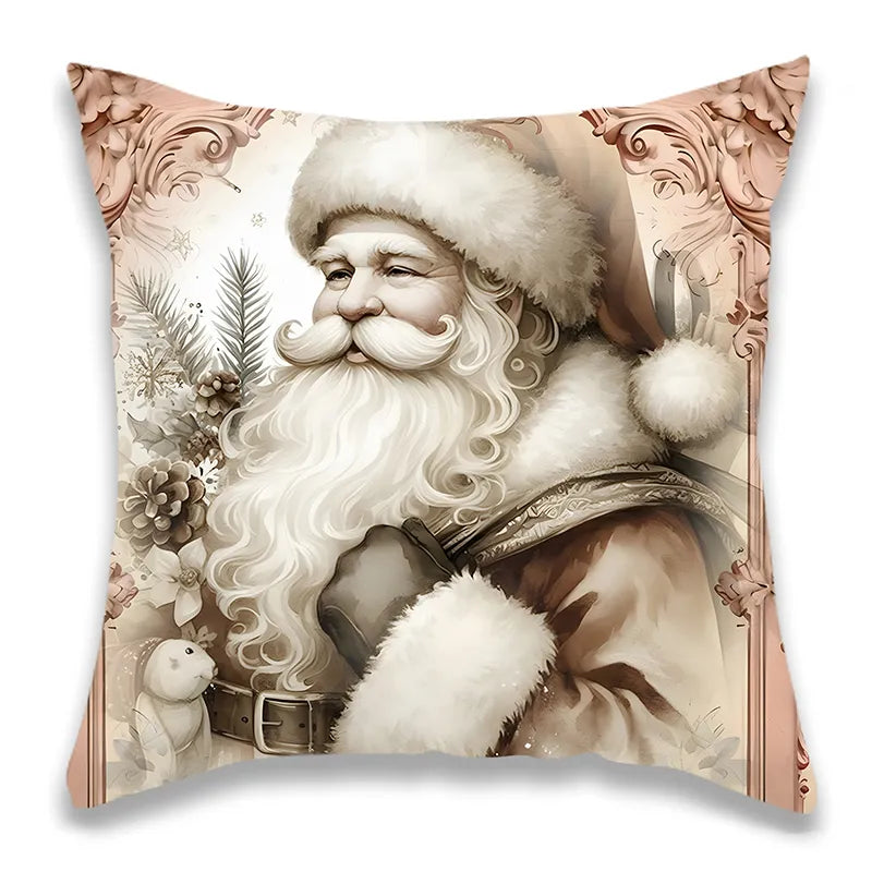 Christmas Tree Elk Fireplace Pillow Cover