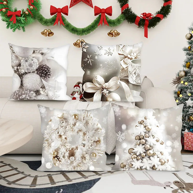 Christmas Silver Style Pillow Cover