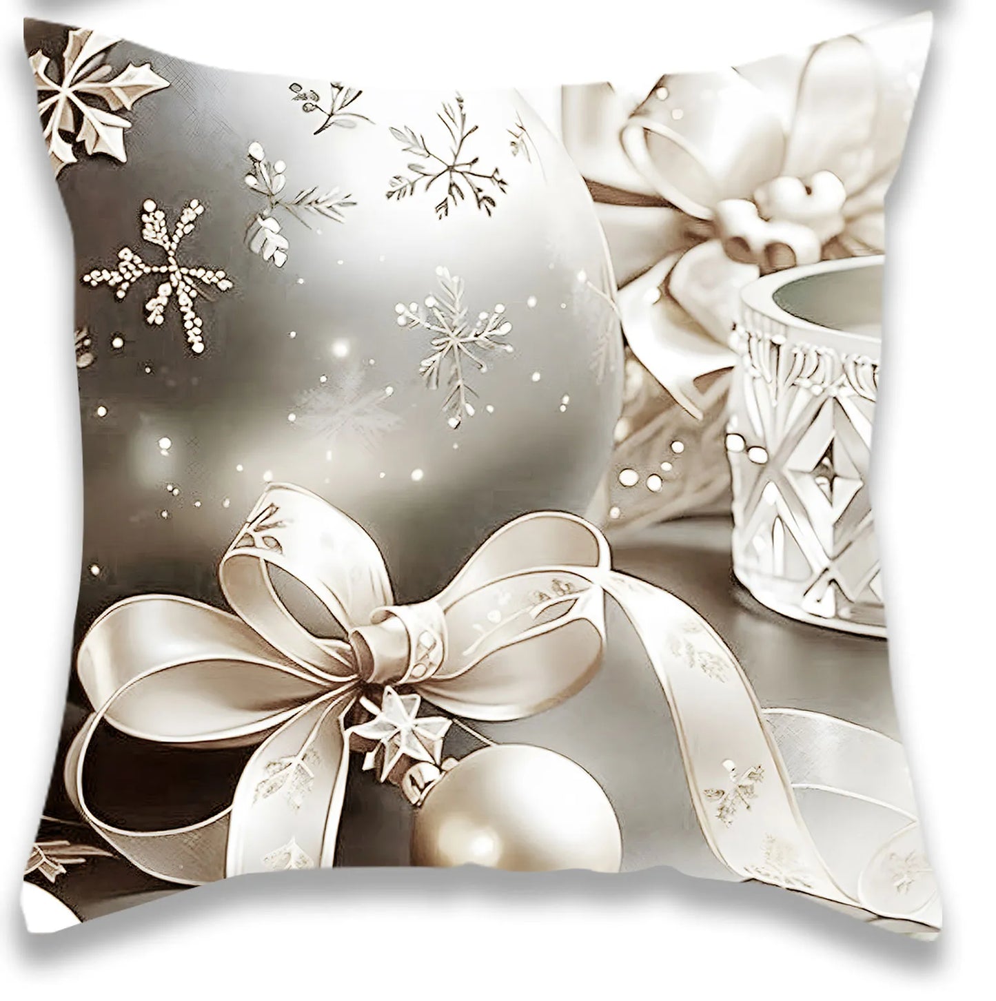 Christmas Silver Style Pillow Cover