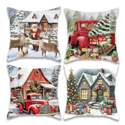 Christmas Farmhouse Vintage Pillow Cover