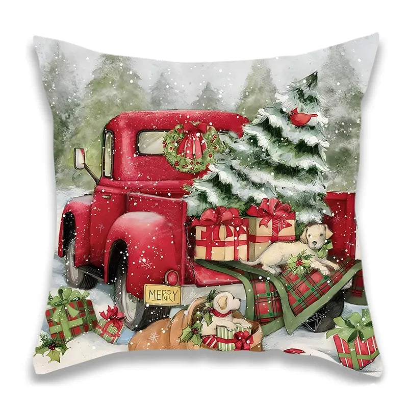 Christmas Farmhouse Vintage Pillow Cover