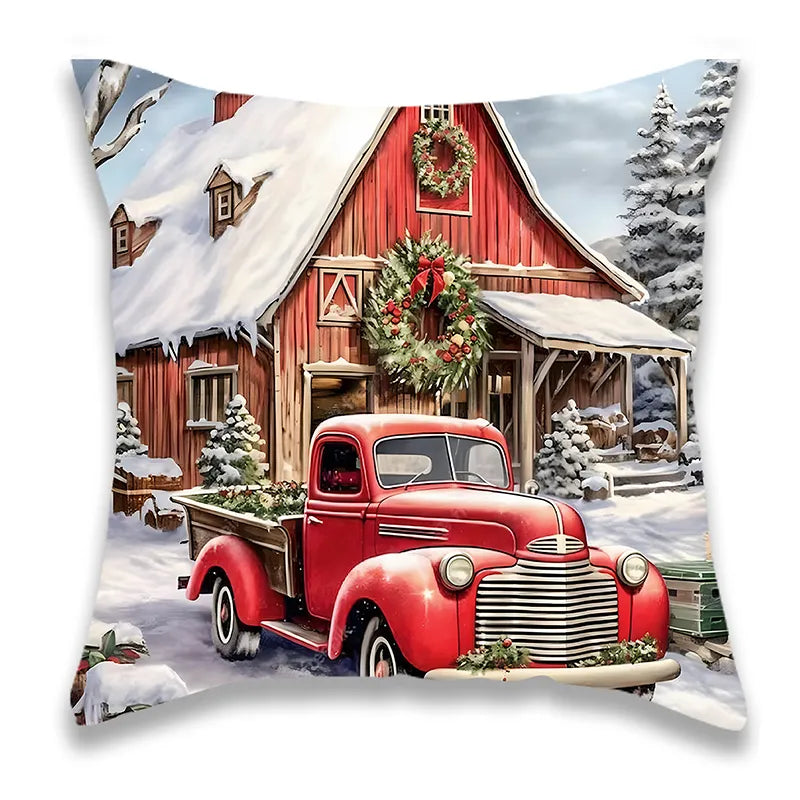 Christmas Farmhouse Vintage Pillow Cover